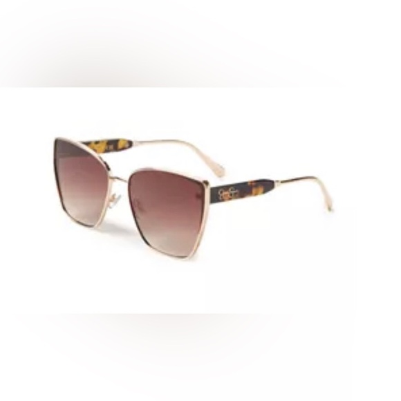 Jessica Simpson‎ GOLD and TORTOISE Metal Vented Cat Eye Sunglasses new - Picture 3 of 7